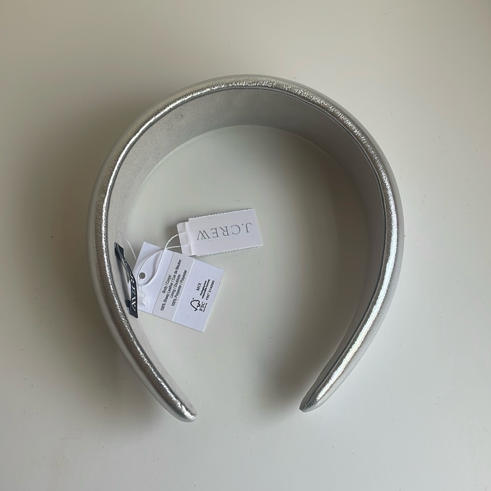 J.CREW Rossi Puffed Headband Silver Mirror GY6372